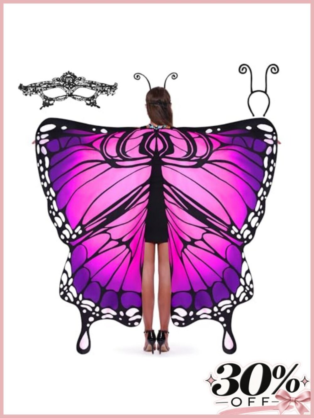 Butterfly Wings Costume Adult Fairy Cape Shawl Halloween Accessory